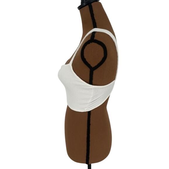 Zara White Ribbed Knit Crop Top – Size Small - Picture 4 of 5